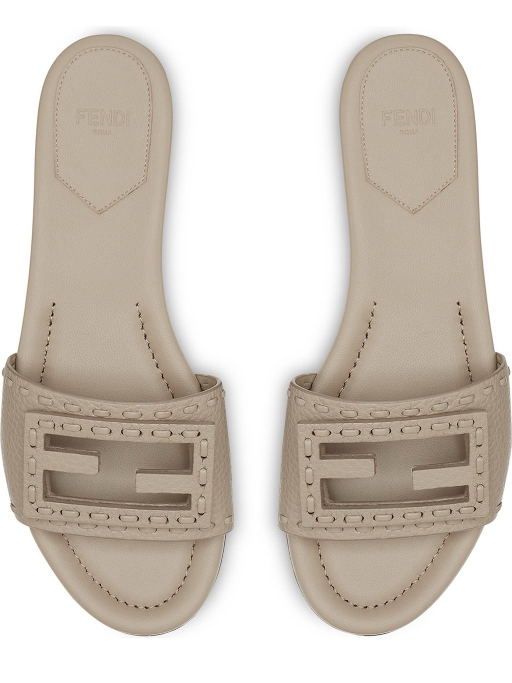 Fendi Signature Slide Sandals in Tortor NWOB